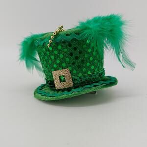 St. Patrick’s Day Mini Top Hat Hair Brooch Fascinator Mini Top Hat with Feather